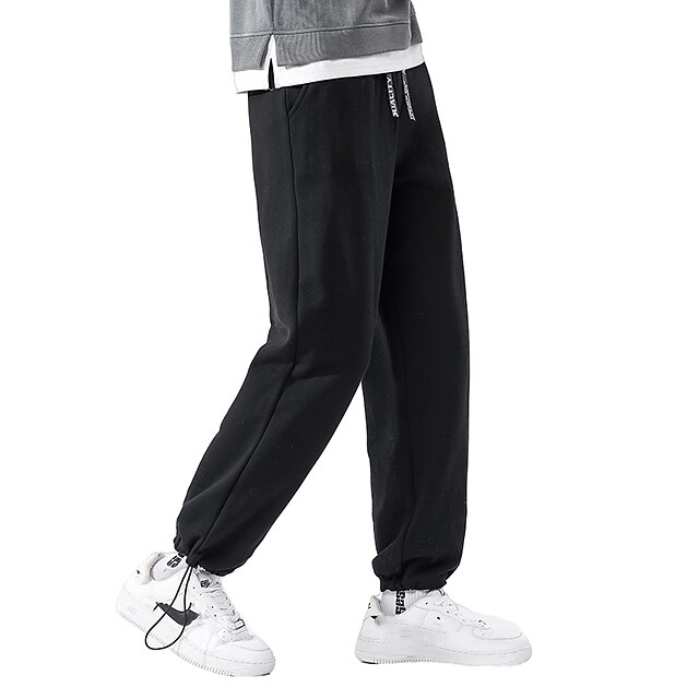 Mens Clothing Mens Bottoms | Mens Casual Sports Jogger Chinos Pocket Leg Drawstring Full Length Pants Casual Yoga Micro-elastic 