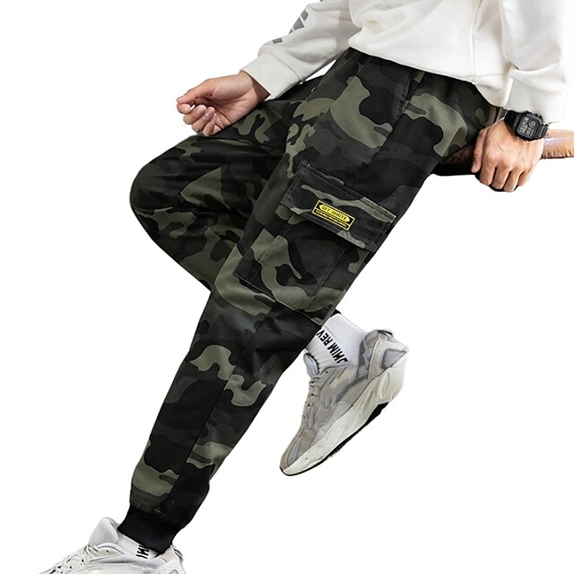 Mens Clothing Mens Bottoms | Mens Casual Fashion Chinos Cropped Pants Pocket Multi Pocket Elastic Drawstring Design Ankle-Length