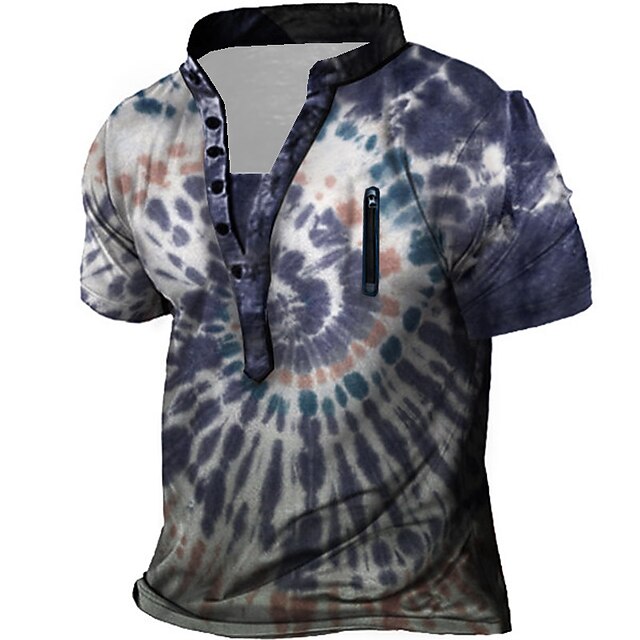 Mens Clothing Mens Tees & Tank Tops | Mens Henley Shirt Tee T shirt Tee 3D Print Graphic Patterned Tie Dye Plus Size Stand Colla