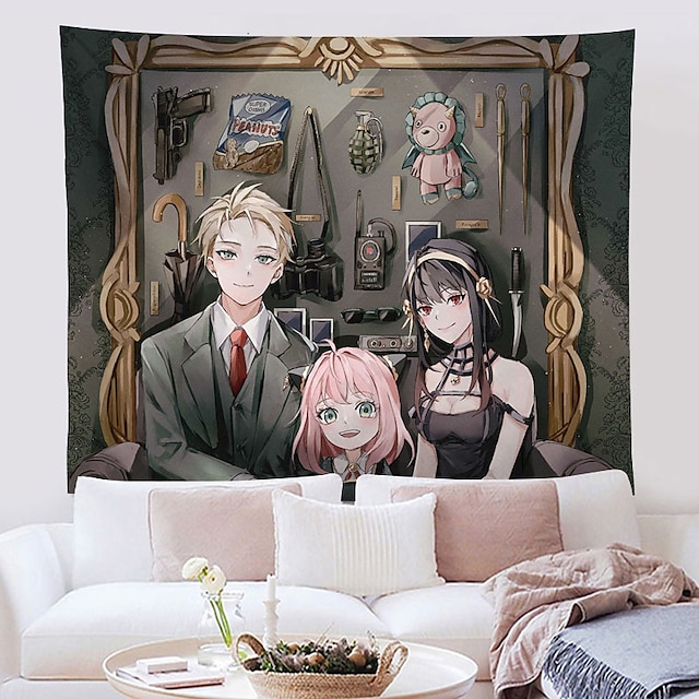 Home & Garden Home Decor | Spy Family Wall Tapestry Art Decor Blanket Curtain Hanging Home Bedroom Living Room Decoration Polyes