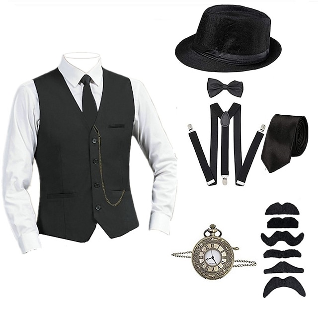 1920s Vest Hat Accesories Detective Set The Great Gatsby Classical ...