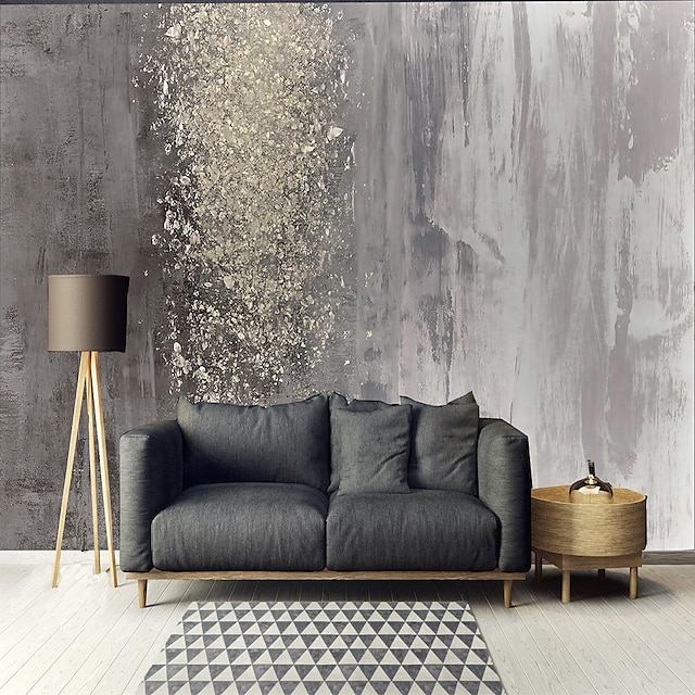 abstrakt tapet veggmaleri grå veggmalerier som dekker klistremerke, skrell og pinne avtagbart pvc/vinylmateriale selvklebende/klebende nødvendig veggdekor for stue, kjøkken, bad