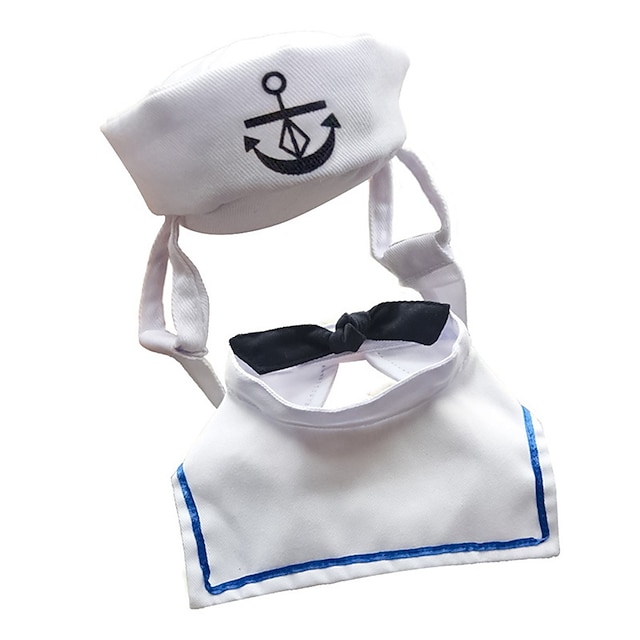 ropa para mascotas ropa perro gato sombrero traje de marinero traje azul marino traje de vela capa