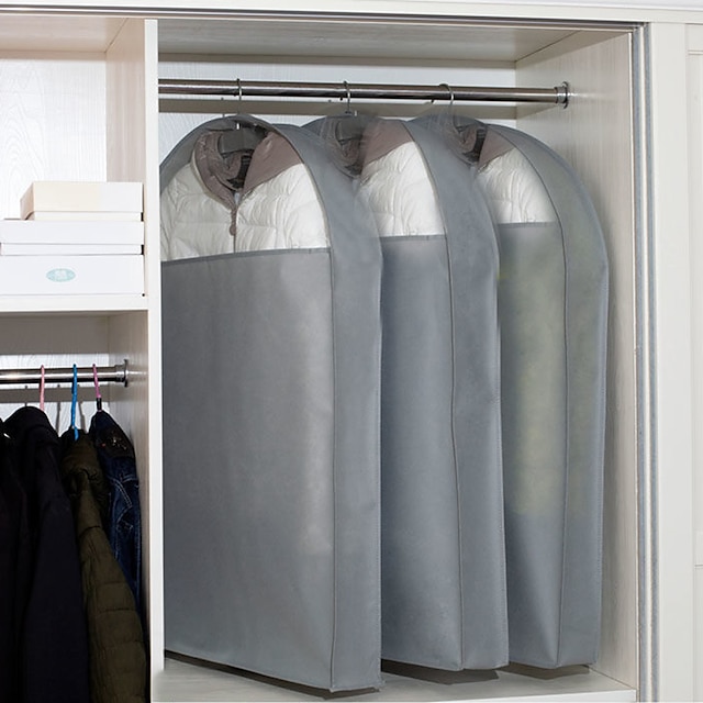  3er-Pack atmungsaktiver Nerzmantel Pelz Staubschutz Kleidung Staubschutz hängende Kleidung Staubbeutel nicht flauschiger Mantelbezug