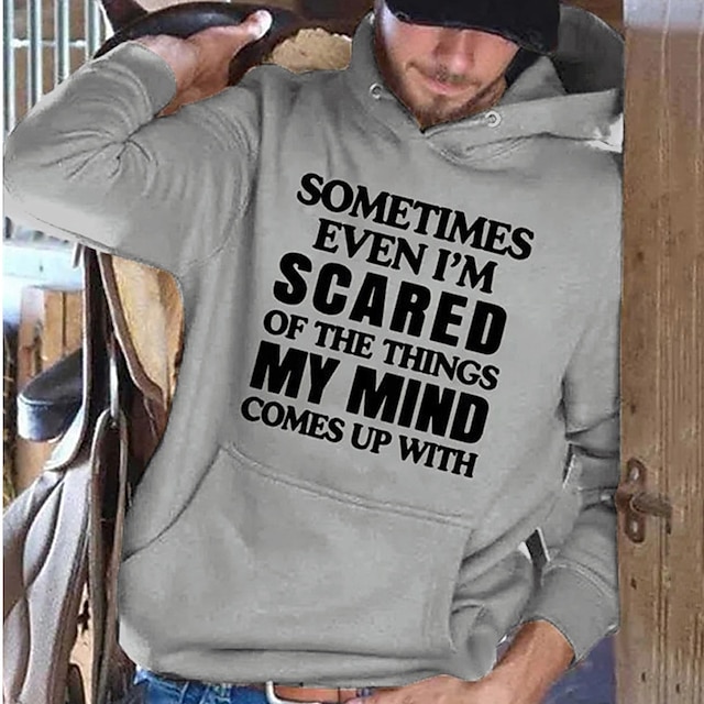 Mens Clothing Mens Hoodies & Sweatshirts | Mens Pullover Hoodie Sweatshirt Graphic Letter Print Sports & Outdoor Casual Daily Ho