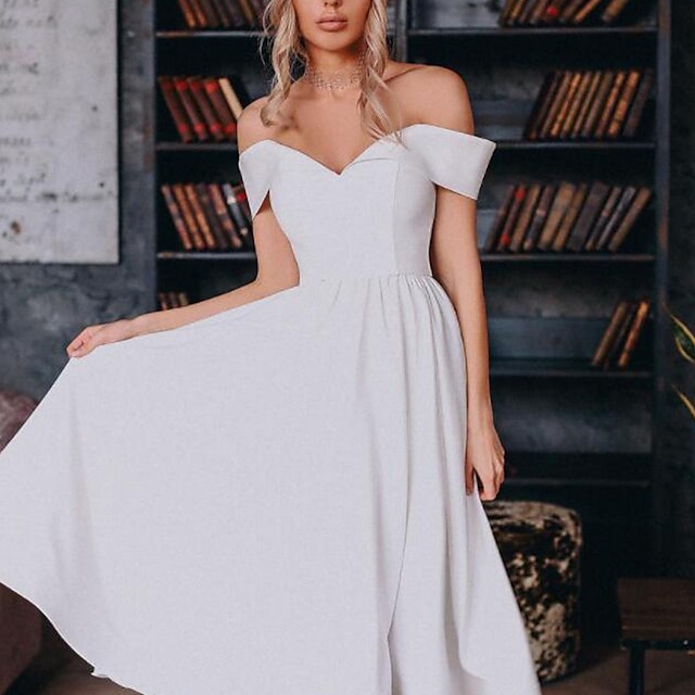  Women's Party Dress Casual Dress Swing Dress Midi Dress White Pure Color Sleeveless Spring Summer Backless Fashion V Neck Slim Wedding Guest Spring Dress 2023 S M L XL