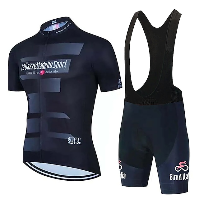  pánský cyklistický dres s krátkým rukávem a náprsenkou modré kolo 3D vložka prodyšná rychleschnoucí sportovní grafické oblečení oblečení