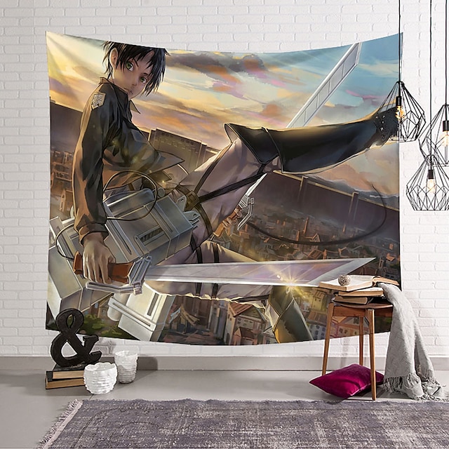 Home & Garden Home Decor | Attack on Titan Wall Tapestry Art Decor Blanket Curtain Hanging Home Bedroom Living Room Decoration P