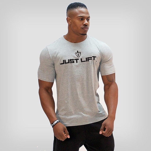 Sports & Outdoors Running, Jogging & Walking | 2021 Summer New Mens Sports Casual Round Neck Slim Short-Sleeved Sweat-Absorbing 