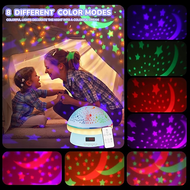  Timer Rotation Star Night Light Projector Twinkle Lights,   Birthday Gifts for Kids,16 Colorful Projector Light Dimmable LED Bedside Lamp,Kids Room Decorfor Gift for Boy&Girls