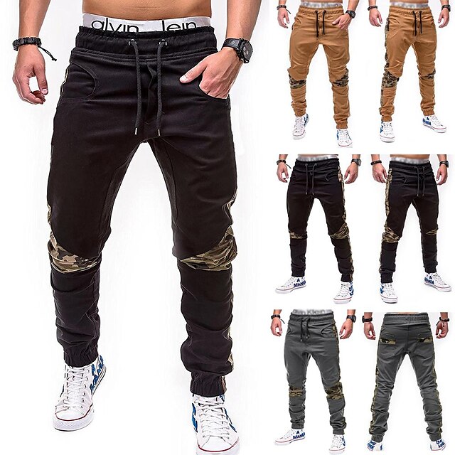 Mens Clothing Mens Bottoms | Mens Jogger Full Length Pants Solid Color Mid Waist M L XL 2XL 3XL - FT47953