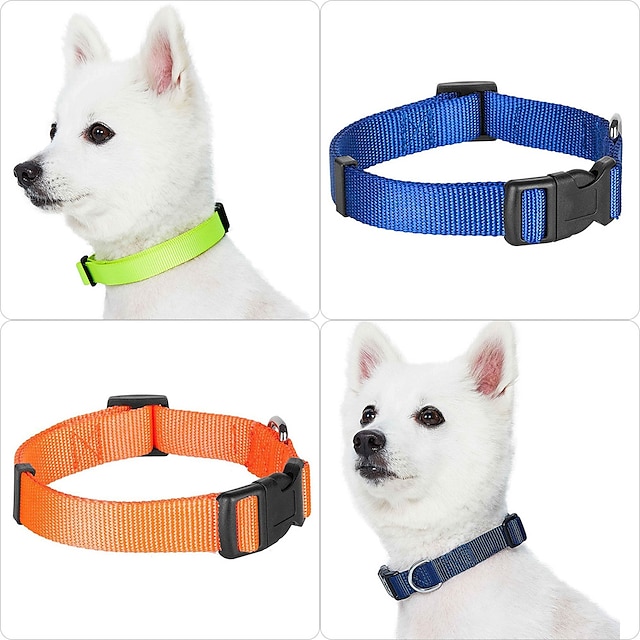  Dog Collar, Soft Neoprene Padded Breathable Nylon Pet Collar Adjustable for Small Medium Large Extra Large Dogs