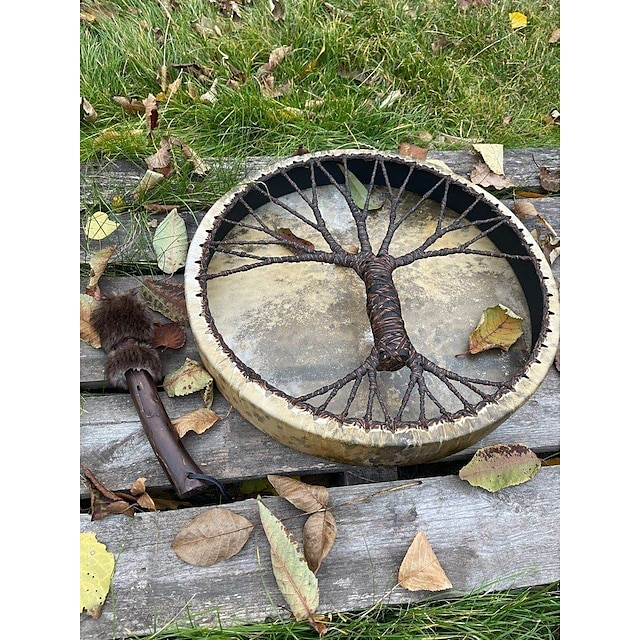 Home & Garden Home Decor | Shaman Drum, Tree of Life Decoration Design, Handmade Shamanic Drum, Symbol of the Siberian Drum Spir