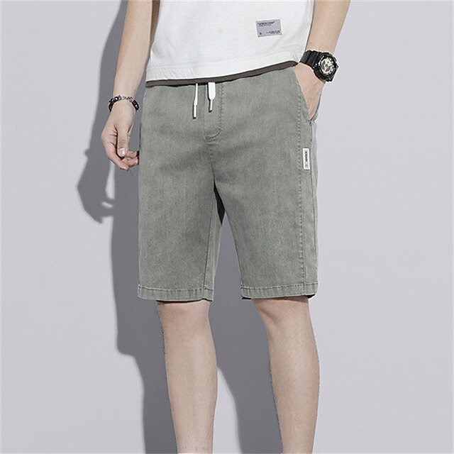 Mens Clothing Mens Bottoms | Mens Classic Style Fashion Active Shorts Drawstring Elastic Waist Knee Length Pants Sports Outdoor 