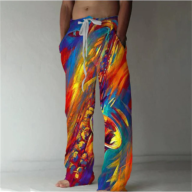 Men's Trousers Summer Pants Beach Pants Drawstring Elastic Waist Front Pocket Graphic Skull Comfort Soft Casual Daily Fashion Designer 1 2 12