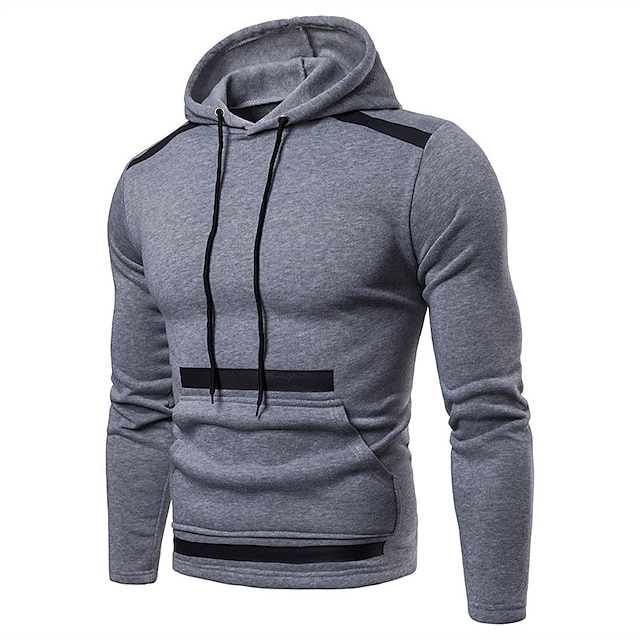 Mens Clothing Mens Hoodies & Sweatshirts | Mens Hoodie Pullover Hoodie Sweatshirt Solid Color Front Pocket Casual Daily Holiday 