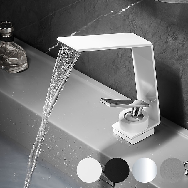  rubinetto lavabo bagno - cascata finiture elettrodeposte / verniciate rubinetteria monocomando monocomando vasca da bagno centrale