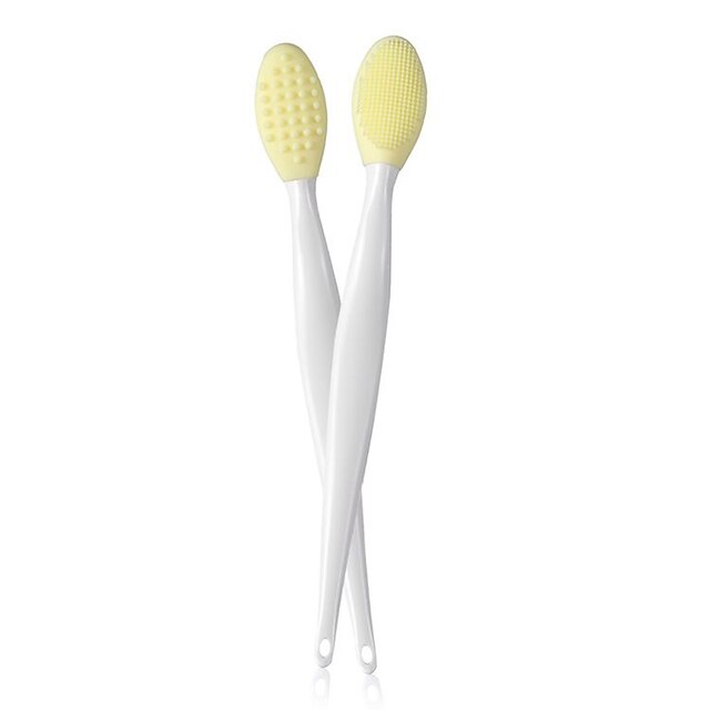 2 Pieces Lip and Nose Scrub Brush Silicone Exfoliating Lip Brush DoubleSided Soft Lip Nose