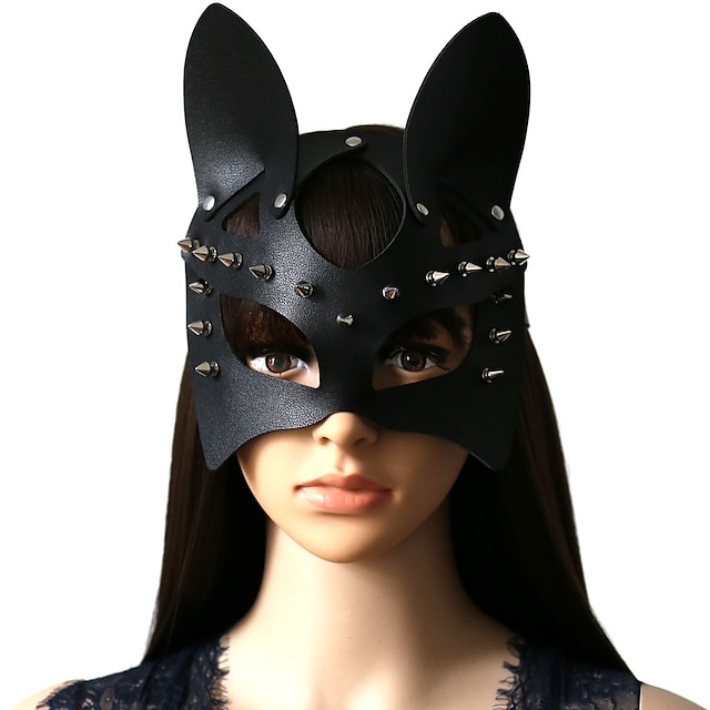  Máscara Catsuit Parche Catwoman Adulto Disfraces de Cosplay Ajustable Punk y gótico Hombre Mujer Color sólido Mascarada