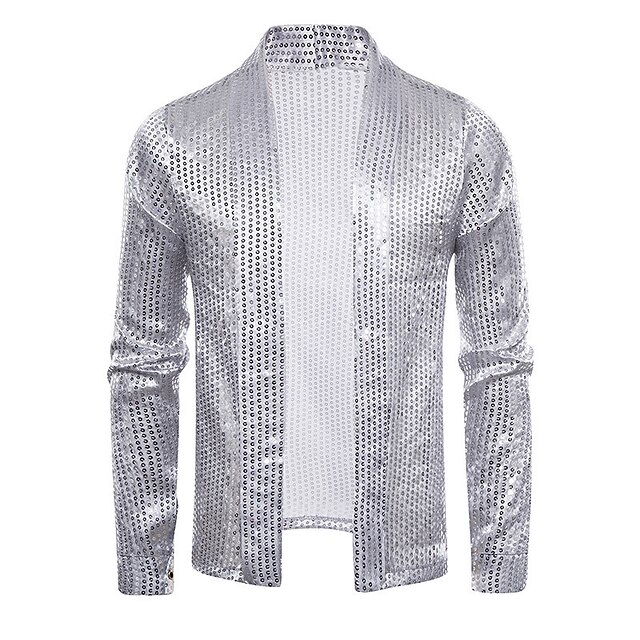 Mens Clothing Mens Shirts | Mens Shirt Polka Dot Turndown Street Holiday Long Sleeve Tops Casual Fashion Comfortable Wine Silver