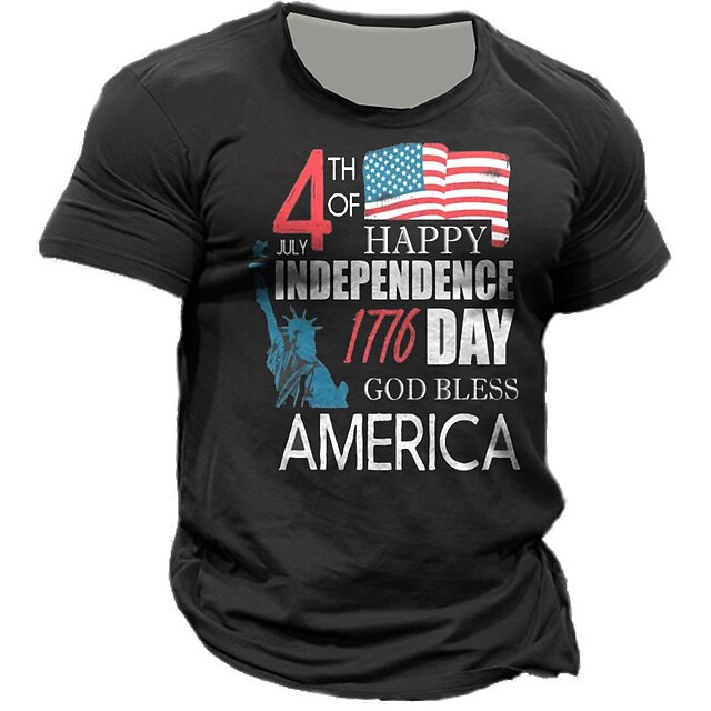 Mens Clothing Mens Tees & Tank Tops | Mens Unisex T shirt Tee 3D Print Graphic Patterned National Flag Crew Neck Street Daily Pr