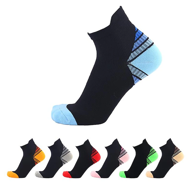 Women's Socks Sport Compression 2 Pairs Nylon Breathable Marathon Running Bicycle Crew Socks 11