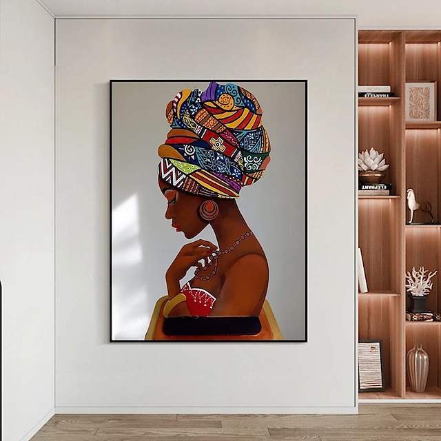  Impresiones/carteles de personas, imagen de mujer africana, decoración del hogar, regalo para colgar en la pared, lienzo enrollado sin marco sin estirar