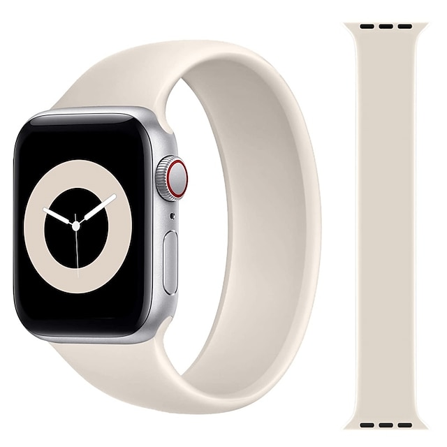  Sólová smyčka Kompatibilní s Řemínek k hodinkám Apple Watch Voděodolné Elastický Nastavitelný Měkký silikon Náhradní pásek na hodinky pro Series 8 7 6 5 4 3 2 1 SE