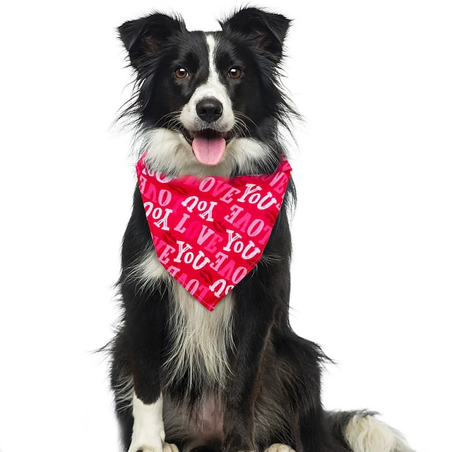  serviette de salive pour animaux de compagnie saint valentin écharpe triangulaire pour animaux de compagnie écharpe pour chien fournitures pour animaux de compagnie