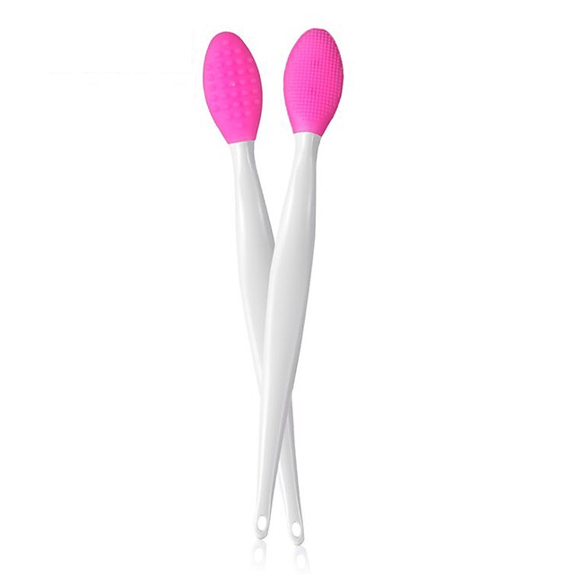 2 Pieces Lip and Nose Scrub Brush Silicone Exfoliating Lip Brush Double
