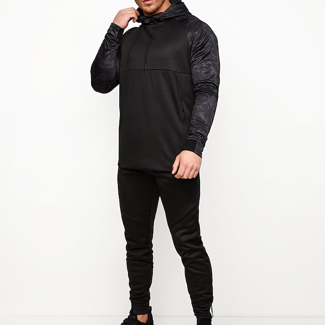 Sports & Outdoors Running, Jogging & Walking | Mens 2 Piece Tracksuit Sweatsuit Athletic Athleisure 2pcs Long Sleeve Breathable 