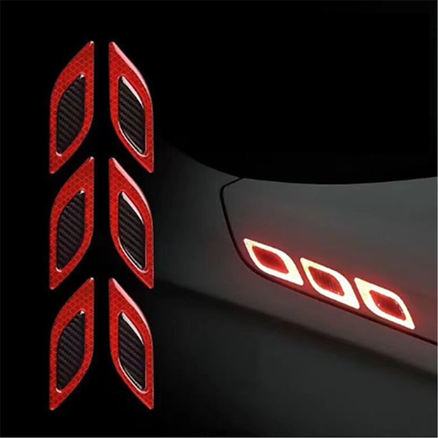  StarFire 6pcs/Set Car Reflective Stickers Anti-Scratch Safety Warning Sticker for Truck Auto Motor Exterior Decorative Accessories