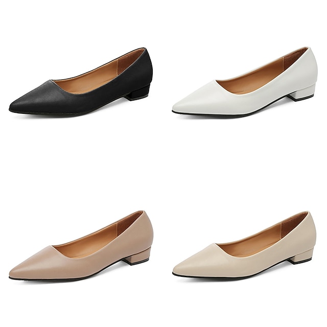 Women's Flats Dress Shoes Office Work Daily Summer Low Heel Pointed Toe