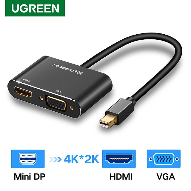  Ugreen Mini DisplayPort to HDMI VGA Thunderbolt 2 Adapter Mini DP Converter Cable for MacBook Air 13 Surface Pro 4 Dell Lenovo