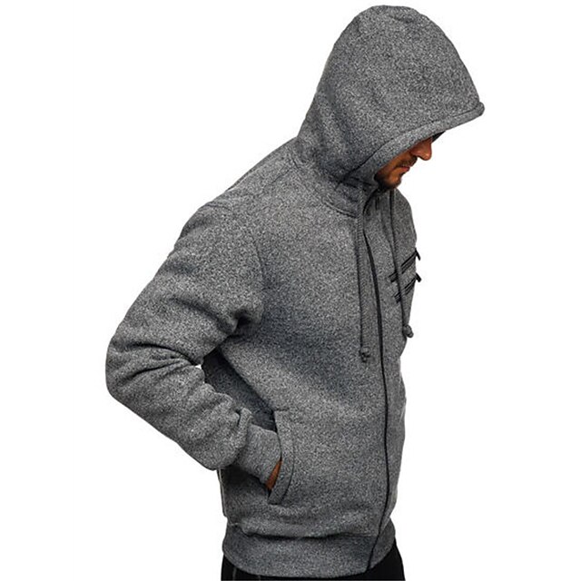 Mens Clothing Mens Hoodies & Sweatshirts | Mens Full Zip Hoodie Jacket Solid Color Pocket Casual Daily Holiday Casual Streetwear