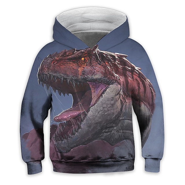 Baby & Kids Boys Clothing | Kids Boys Hoodie Long Sleeve 3D Print Dinosaur Animal Pocket Blue Children Tops Fall Spring Active F