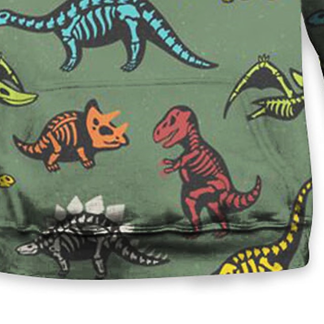 Baby & Kids Boys Clothing | Kids Boys Hoodie Stranger Things Long Sleeve 3D Print Dinosaur Animal Pocket Green Children Tops Fal