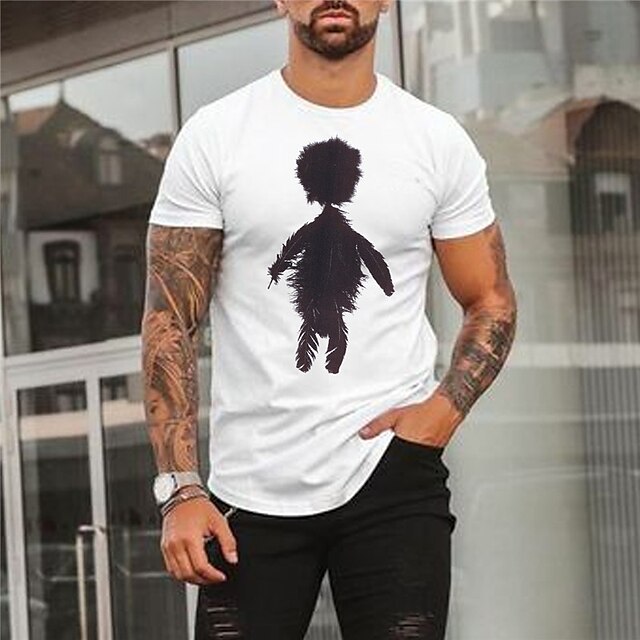 Mens Clothing Mens Tees & Tank Tops | Mens Unisex T shirt Tee Hot Stamping Cartoon Graphic Prints Crew Neck Street Daily Print S