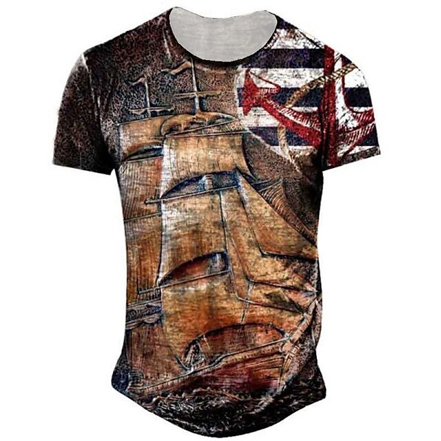 Mens Clothing Mens Tees & Tank Tops | Mens Unisex T shirt Tee 3D Print Graphic Patterned Abstract Crew Neck Street Daily Print S