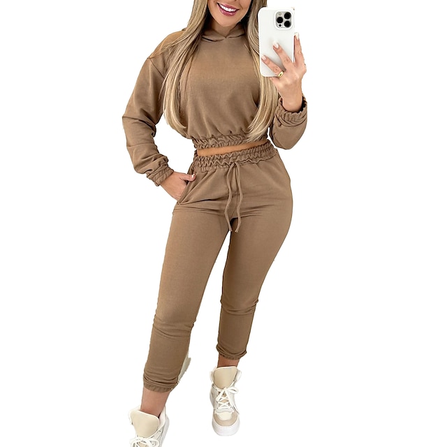 Sports & Outdoors Running, Jogging & Walking | Womens Tracksuit Jogging Suit 2 Piece Street Casual Long Sleeve Warm Breathable S