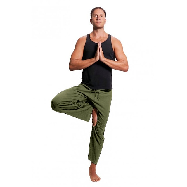  lenjerie bărbați pantaloni de yoga pentru femei pantaloni lați cu buzunarul din spate pantaloni care absorb umezeala culoare uni ușoară verde deschis verde armată gri închis yoga antrenament la sală