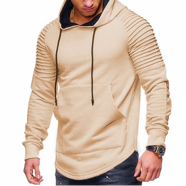 Mens Clothing Mens Hoodies & Sweatshirts | Mens Hoodie Pullover Hoodie Sweatshirt Solid Color Front Pocket Casual Daily Holiday 