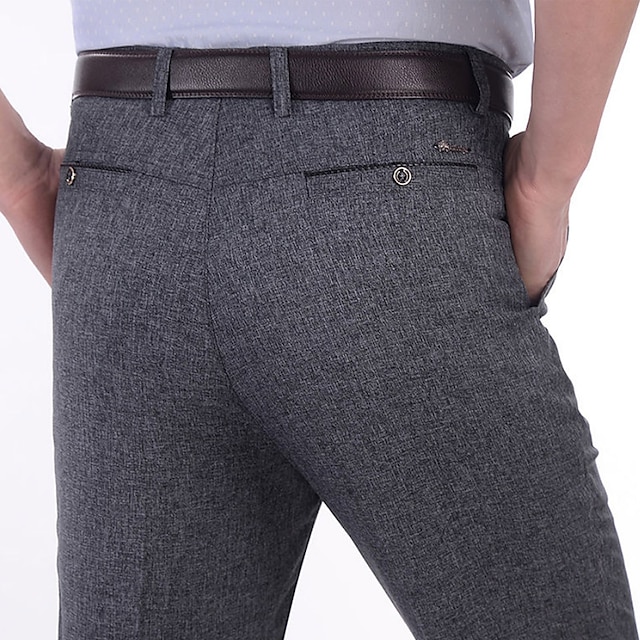 Men's Dress Pants Trousers Pants Trousers Classic Plain Comfort Soft ...