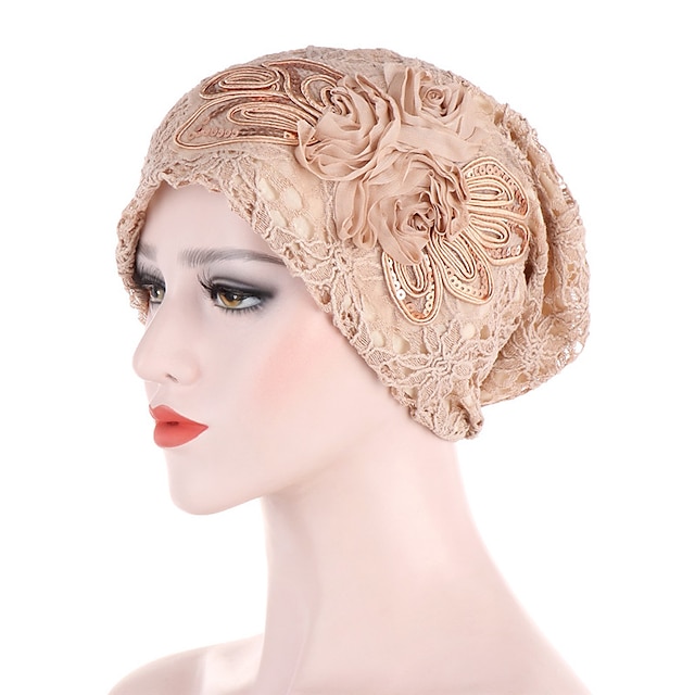  senhora mulheres menina chapéu flor hijab renda algodão gorro chapéu chapéu cheio quente outono inverno renda flor casual turbante boné