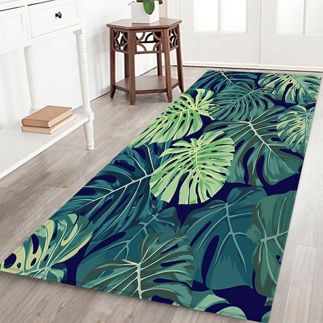  Tropical Leat Pattern Area Rugs Carpet Living Room Mat Bedroom Home Non-Slip Polyester Floor Mats Doormats for Home Decor,Machine Washable