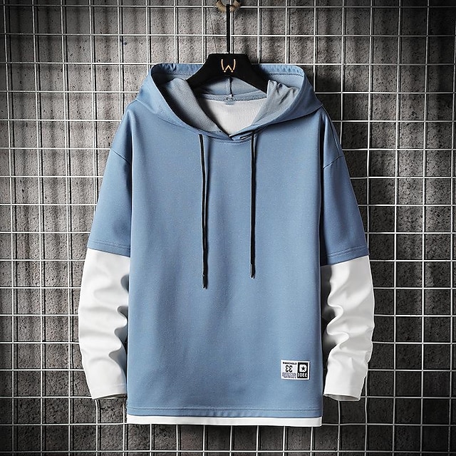 Mens Clothing Mens Hoodies & Sweatshirts | Mens Hoodie Pullover Hoodie Sweatshirt Color Block Patchwork Casual Daily Holiday non