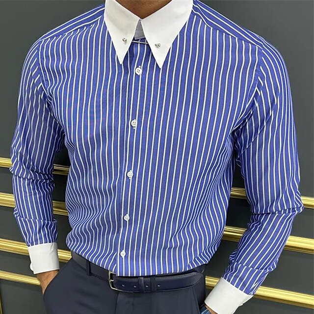 Men's Dress Shirt Button Down Shirt Collared Shirt French Cuff Shirts