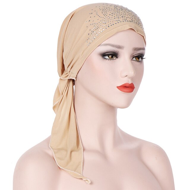 Shoes & Bags Fashion Accessories | Underscarf Women Plain Color Hijab Turban Lady Hat Headband Islamic Head Wrap Bonnet Headscar