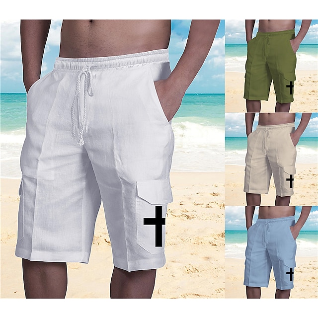 Mens Clothing Mens Bottoms | Mens Designer Streetwear Shorts Beach Shorts Drawstring Elastic Waist Multiple Pockets Short Pants 