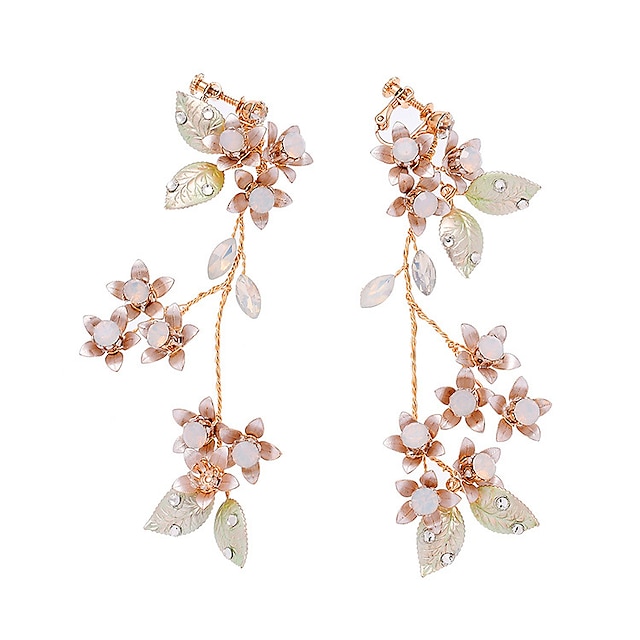 Shoes & Bags Fashion Accessories | 1 Pair Earrings For Woman Bridal Wedding Earrings for Brides Bridesmaids Flower Earrings for 